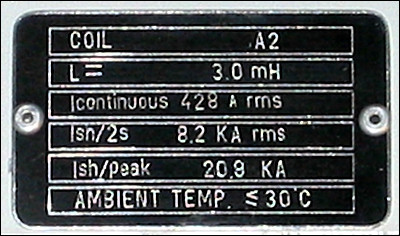 M&aelig;rkeplade for luftspole