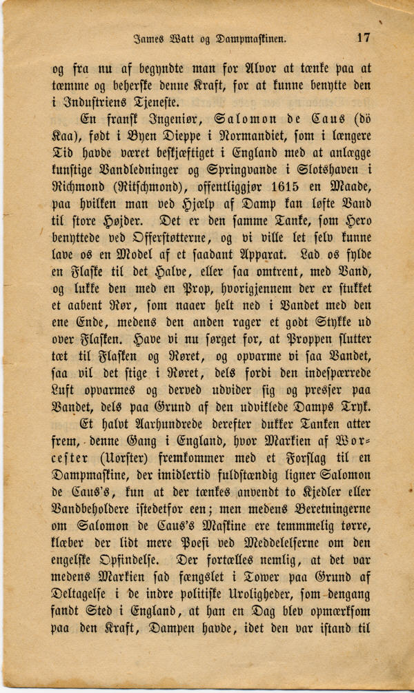 Albert Andresen: James Watt og Dampmaskinen, side 17